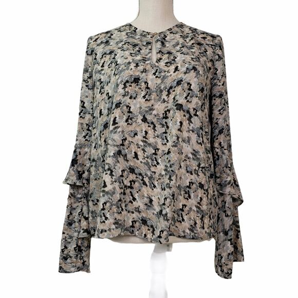 Harlowe & Graham Womens Small Ruffle Sleeve Popover Blouse - Picture 3 of 13